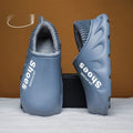 Men's Fleece-Lined Waterproof EVA Slippers - Non-Slip Indoor House Shoes with Faux Fur Lining
