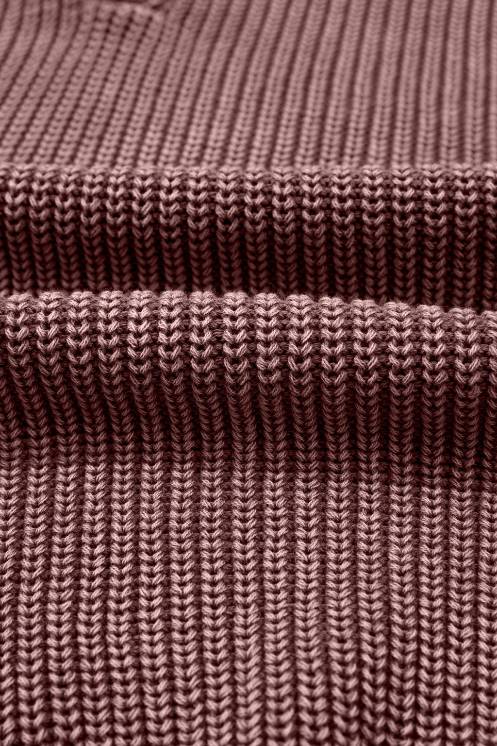 Dark Brown Mineral Washed Knit Button Polo Collar Loose Sweater