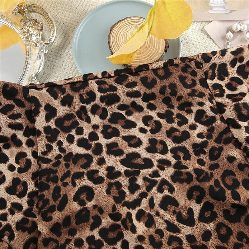 Leopard Print Long Sleeve Pajama Set
