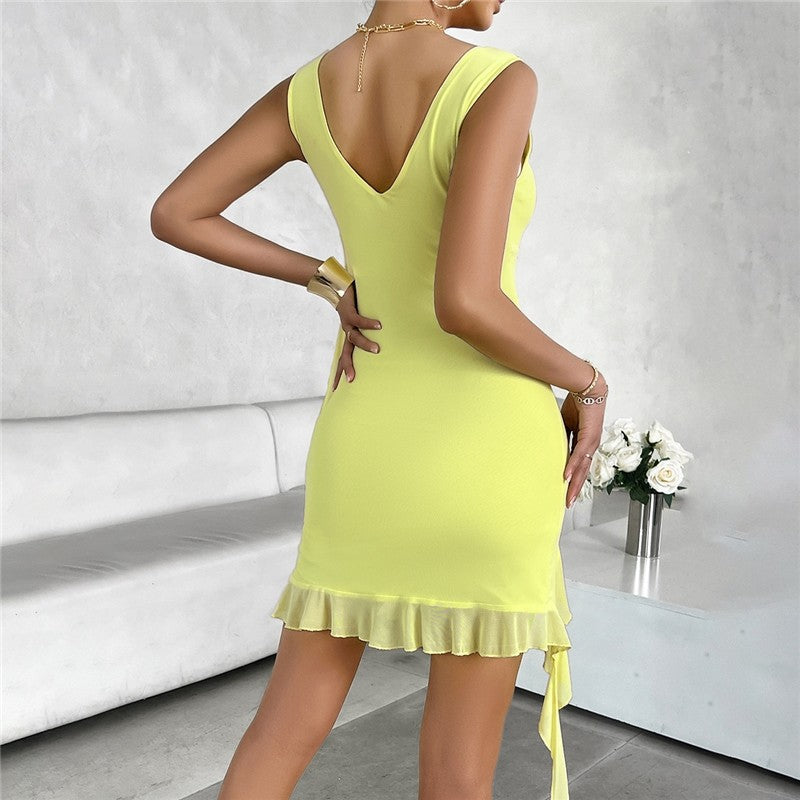 Sleek Solid Color Camisole Dress with a Flattering Fit
