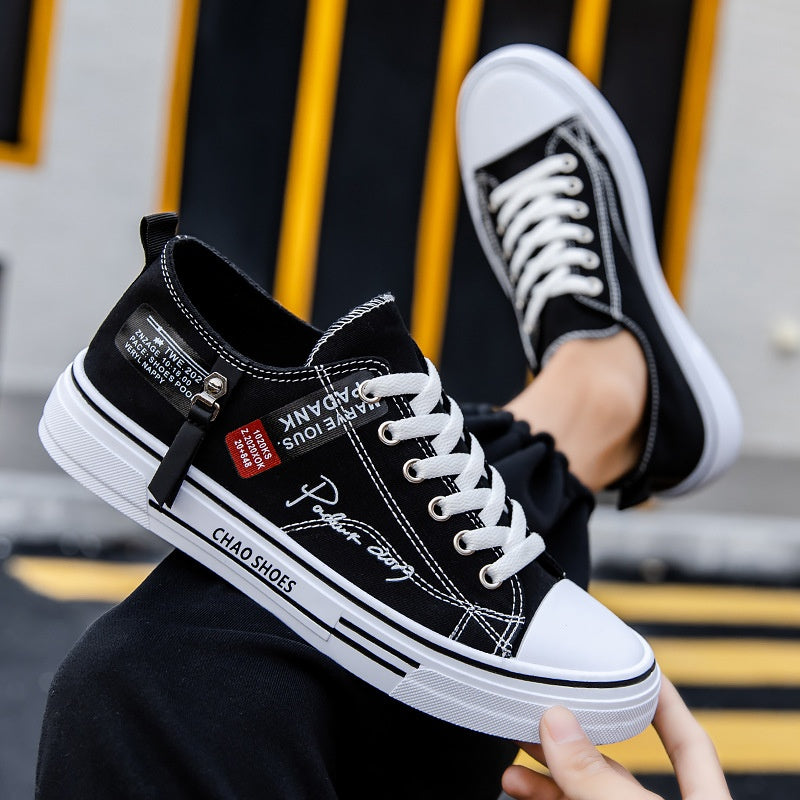 Men's Breathable Canvas Sneakers | Lace-Up Casual Shoes
