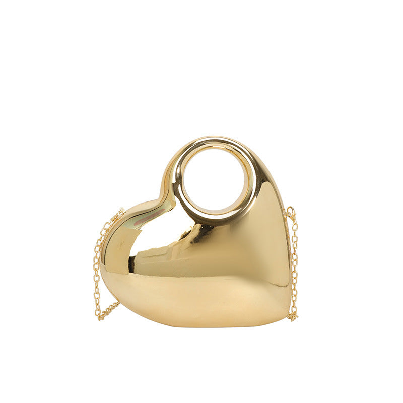 Korean Heart-Shaped Acrylic Evening Bag for Women - Trendy Crossbody Clutch Purse