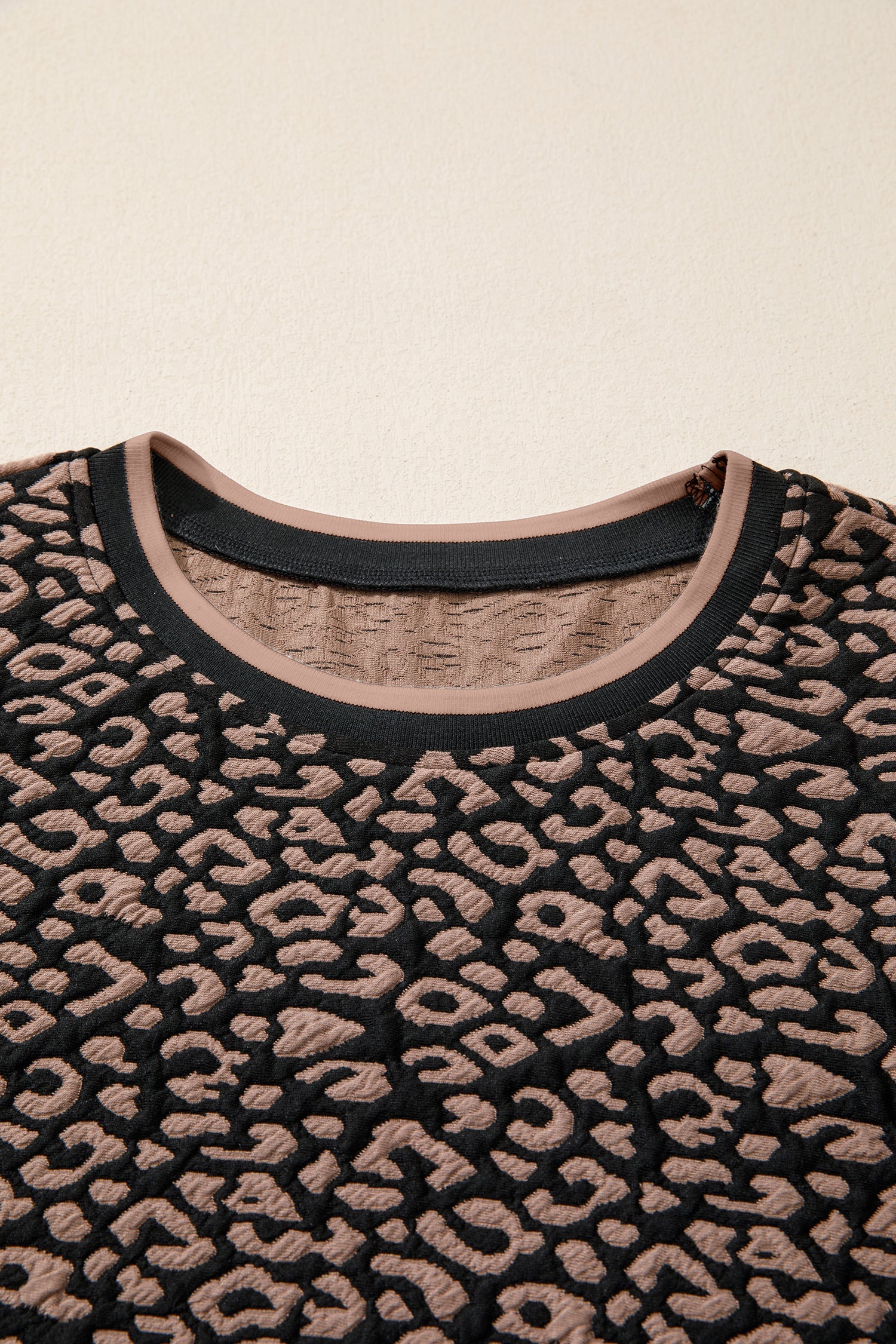 Black Leopard Print Bubble Sleeve Shift Mini Dress