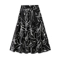 Sure! Here is an optimized title for your clothing product:

"Printed A-Line Skirt with Elastic Waistband
