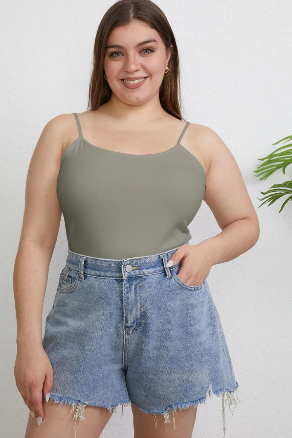 Full Size Round Neck Slim Cami Plus Size
