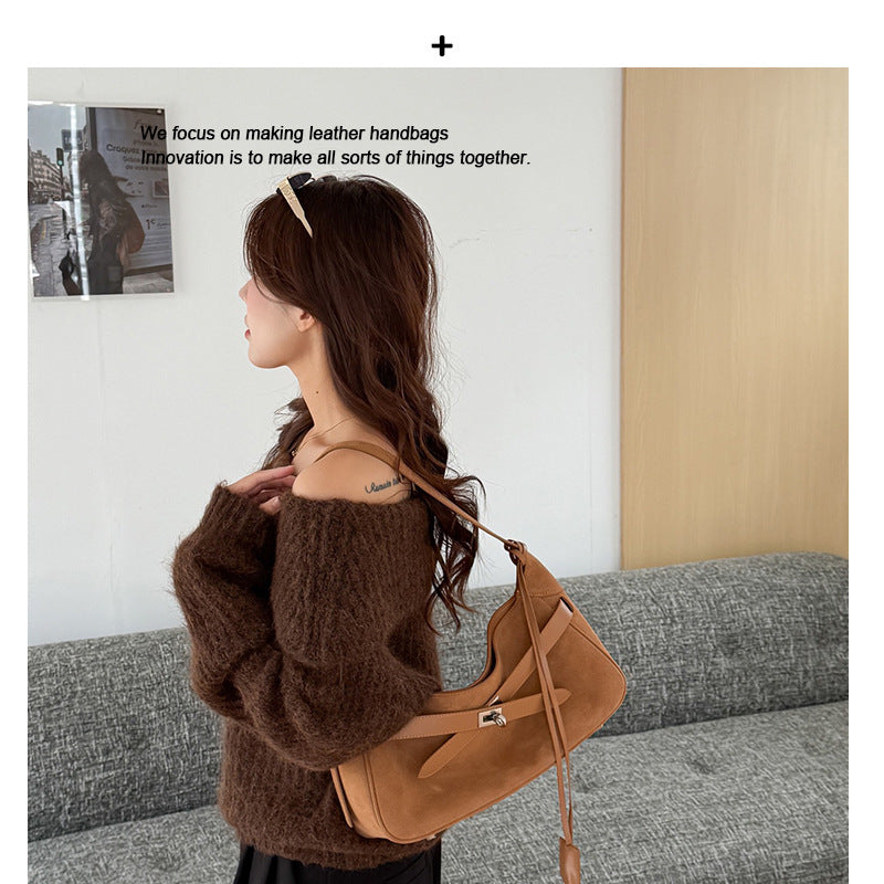 Large-Capacity Matte Cowhide Tote Bag – Shoulder & Crossbody | Sarah Express
