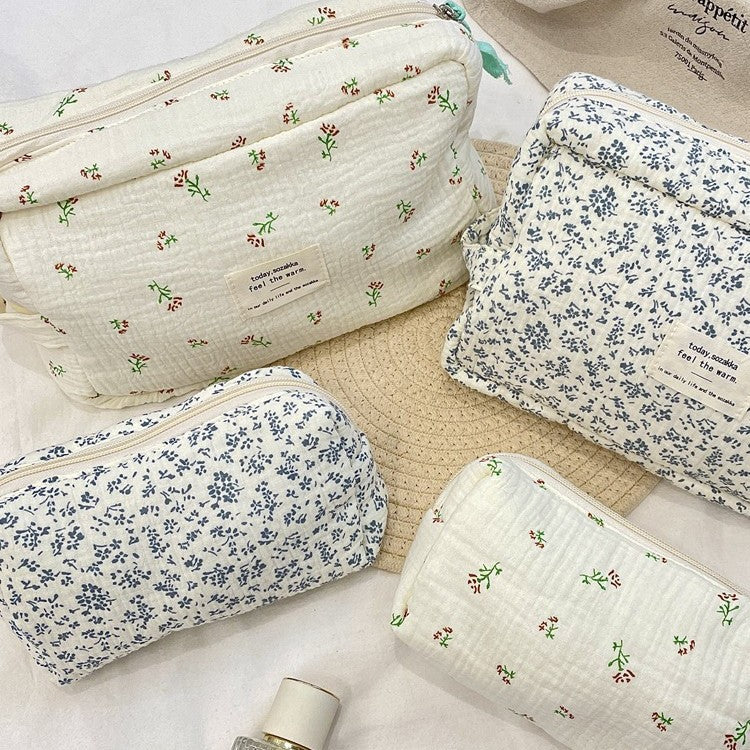 Floral Makeup Bag Large Capacity Cosmetic Organizer Travel Pouch