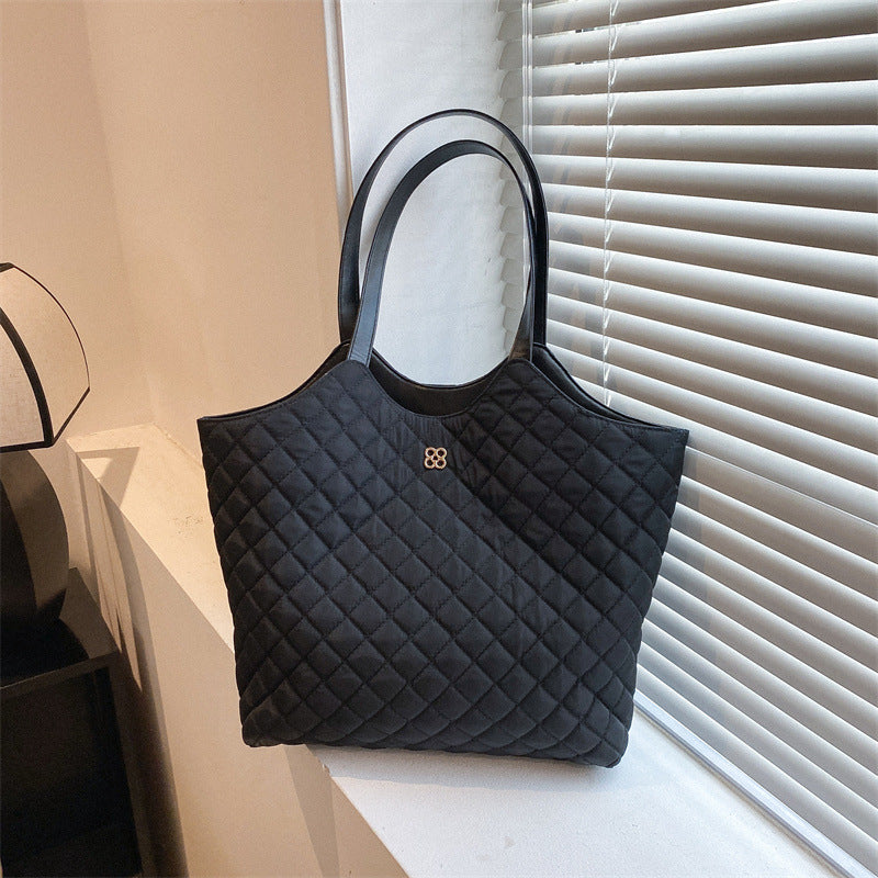 Women's Retro Horizontal Square Tote Bag with Double Straps - Everyday Commuter Handbag by Sarah Express