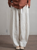 Simple High Waisted Solid Color Wide Leg Pants