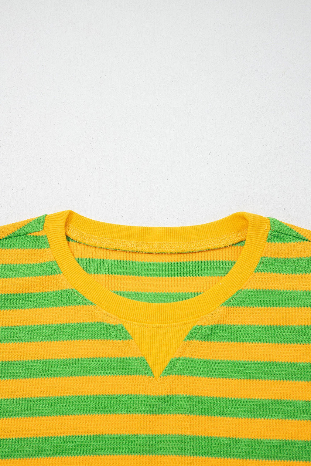 Yellow Stripe Puff Short Sleeve T Shirt Matching Shorts Set