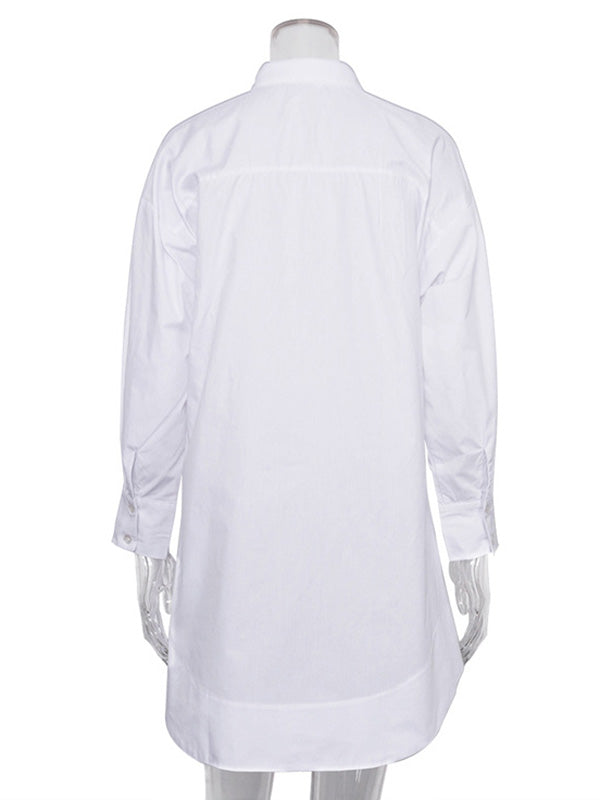 Casual Chic Oversized Long Sleeve Shirt Dress