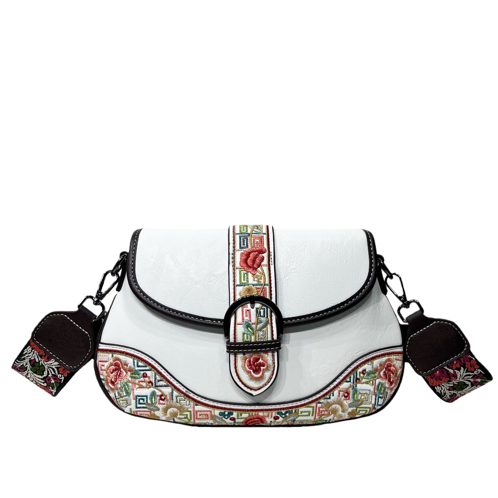 Retro Chinese Embroidered Crossbody Bag for Women - Handcrafted Ethnic Style Shoulder Bag