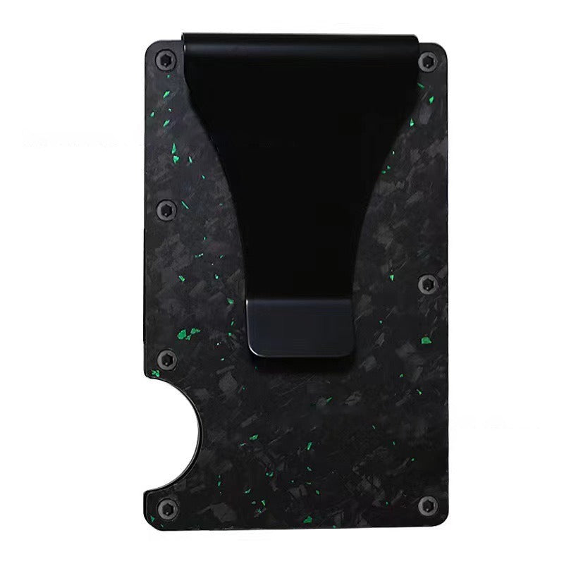 RFID Blocking Credit Card Holder - Aluminum Slim Wallet with Carbon Fiber Design