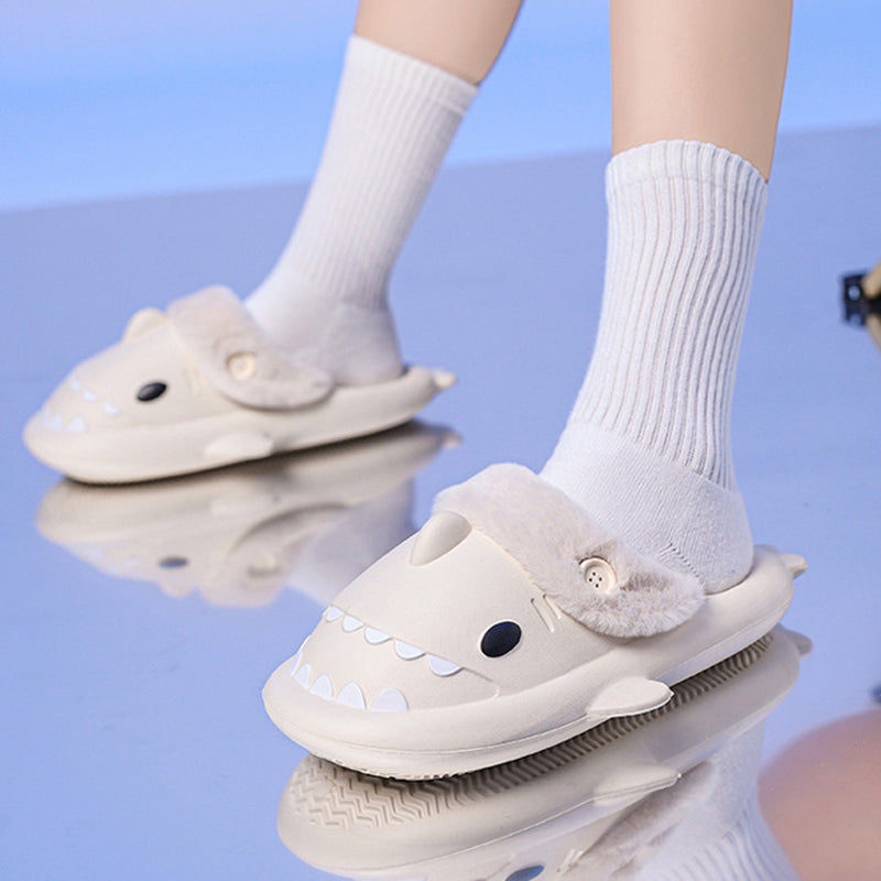 Unisex Shark House Slippers | EVA Couple Slippers with Button
