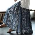 Flowy Floral Print Maxi Skirt with Elastic Waistband