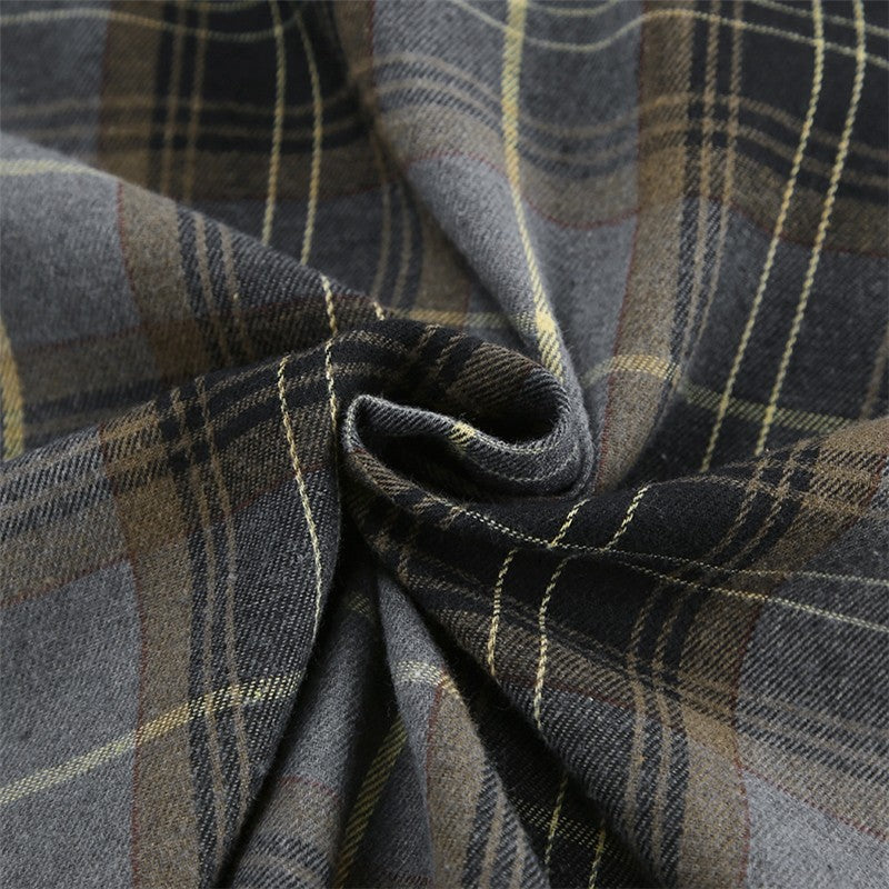 Relaxed Fit Plaid Long Sleeve Shirt