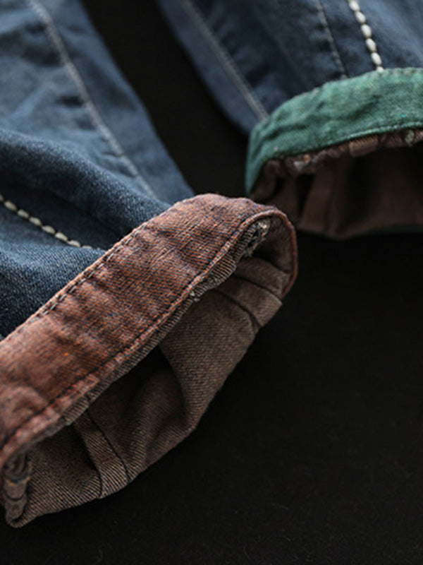 Vintage Loose Embroidered Elasticity Harem Jean Pants Bottoms