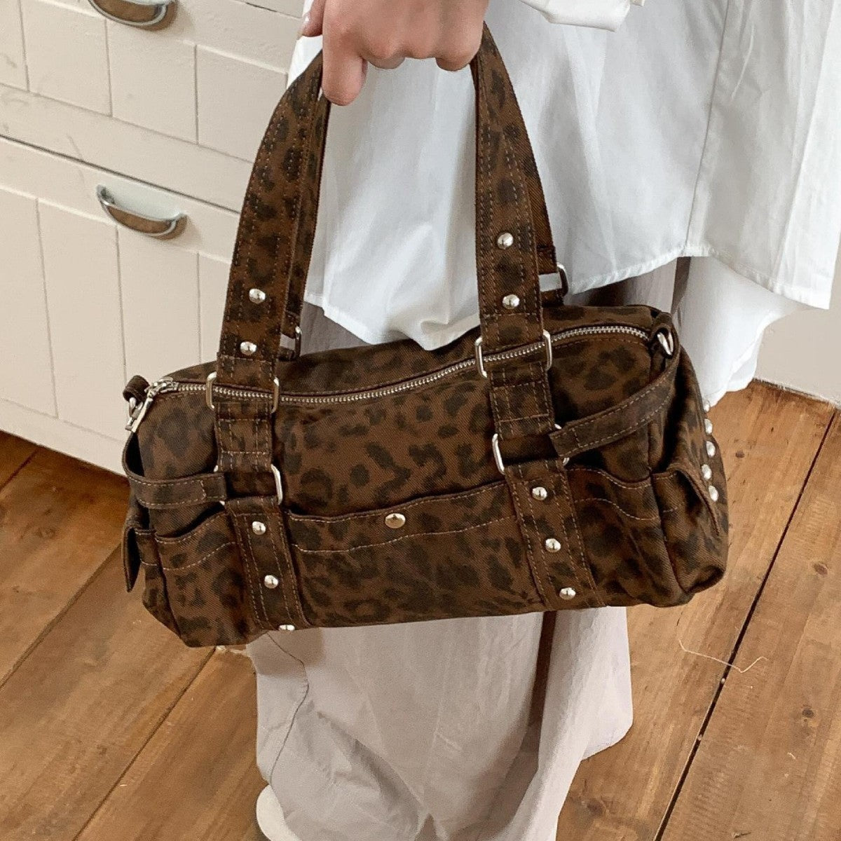 Leopard Print Plush Handbag - Retro Trendy Crossbody Bag for Women