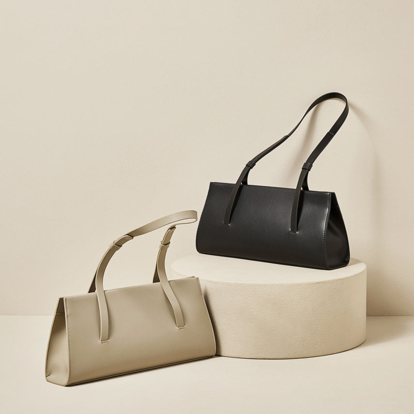 Women's Genuine Leather Underarm Shoulder Bag - Urban Minimalist Commuter Handbag