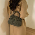 Matte-Finish PU Leather Crossbody Shoulder Bag
