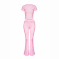 Slim Fit Solid Color Casual Short Sleeve Suit