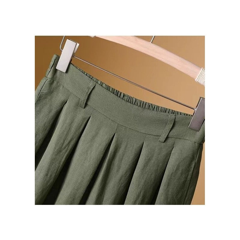 Sleek High-Waisted Wide-Leg Cropped Trousers