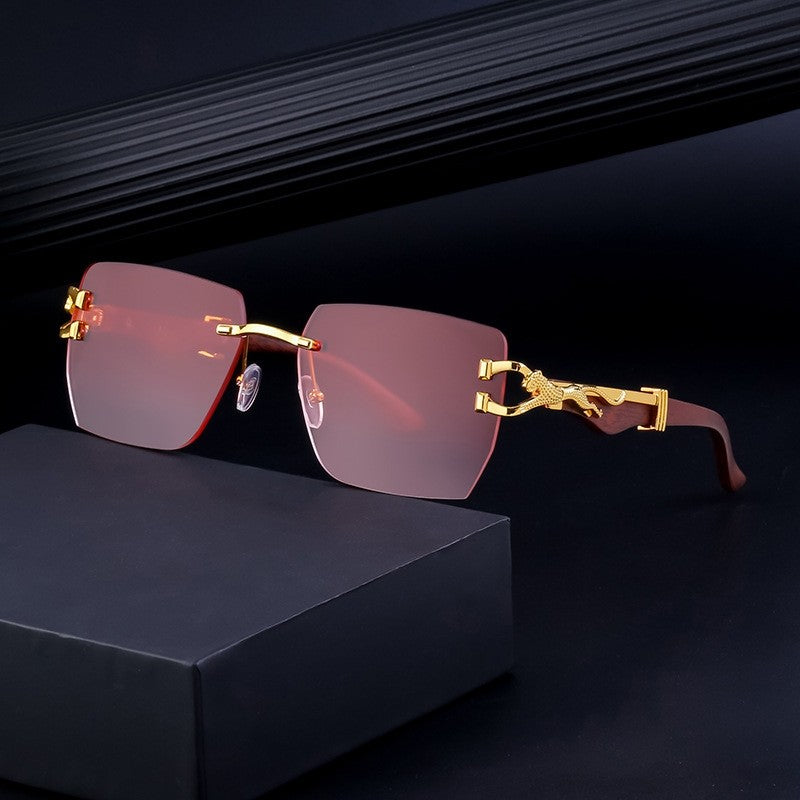 Vintage Leopard Print Square Sunglasses For Men