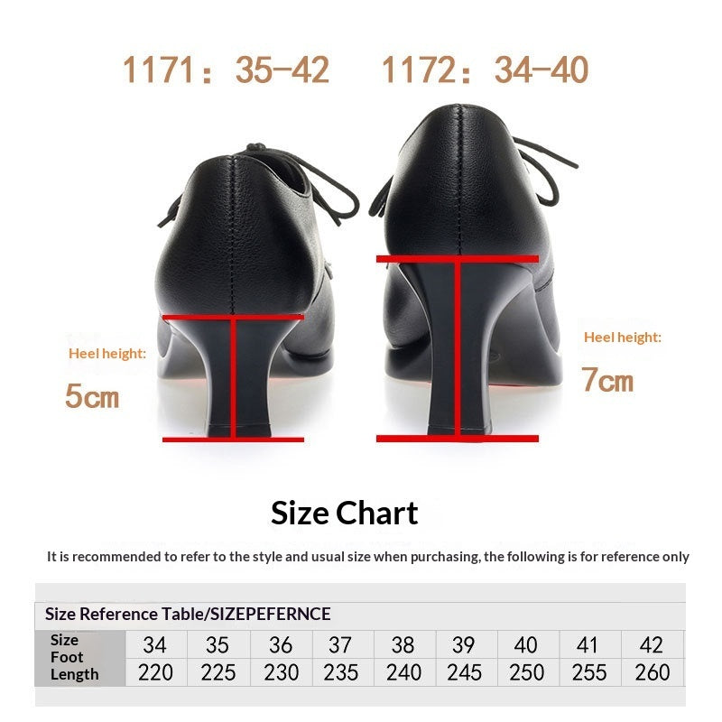 Women's Lace-Up Chunky Heel Shoes - Comfortable Non-Slip Round Toe Dress Heels