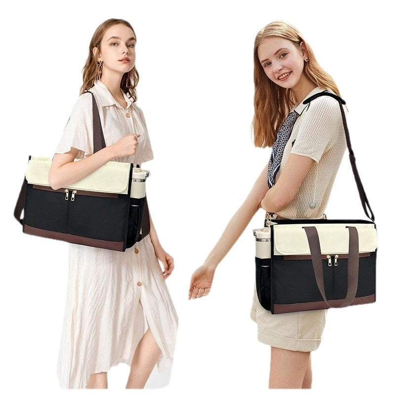 Women's Oxford Fabric Insulated Lunch Tote Bag – Large Capacity Crossbody