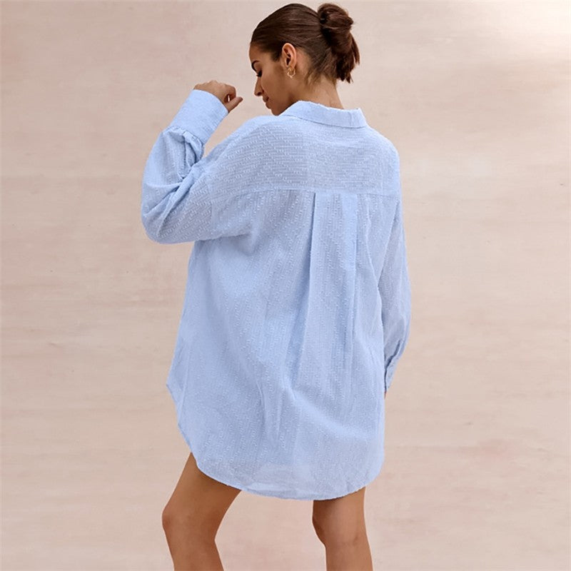 Jacquard Long Sleeve and Shorts Pajama Set