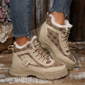 Women's Fleece-Lined High-Top Winter Snow Boots – Platform Lace-Up Dr. Martens Style