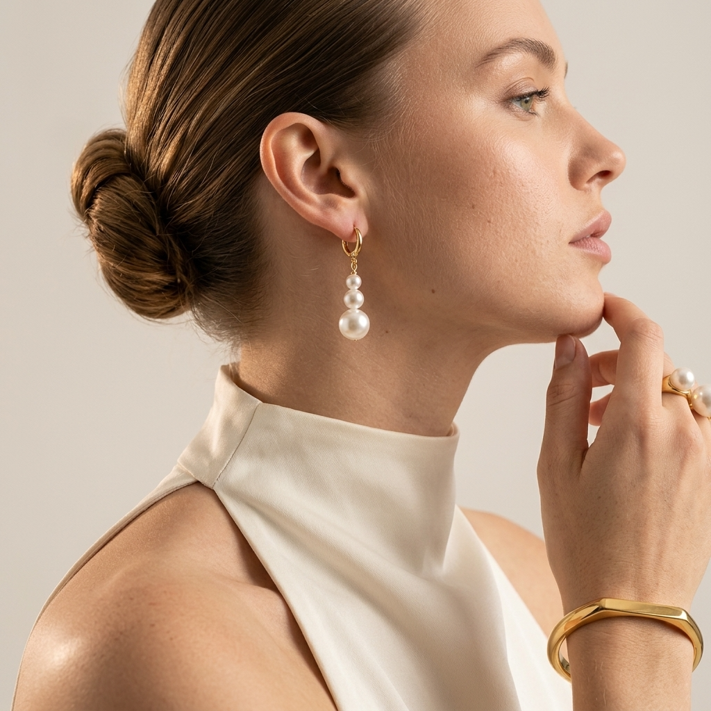 Lily Pearl Hoop Earrings