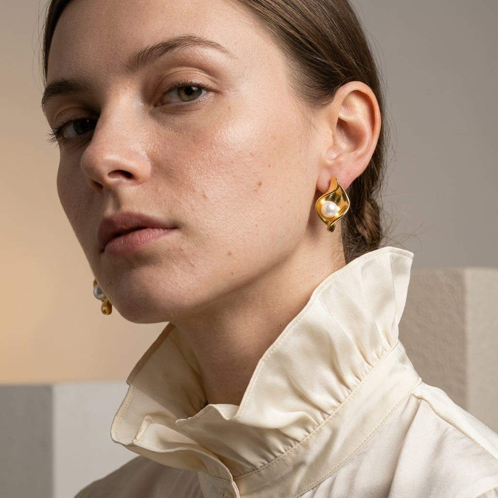 Golden Stud Earrings ~ Sierra