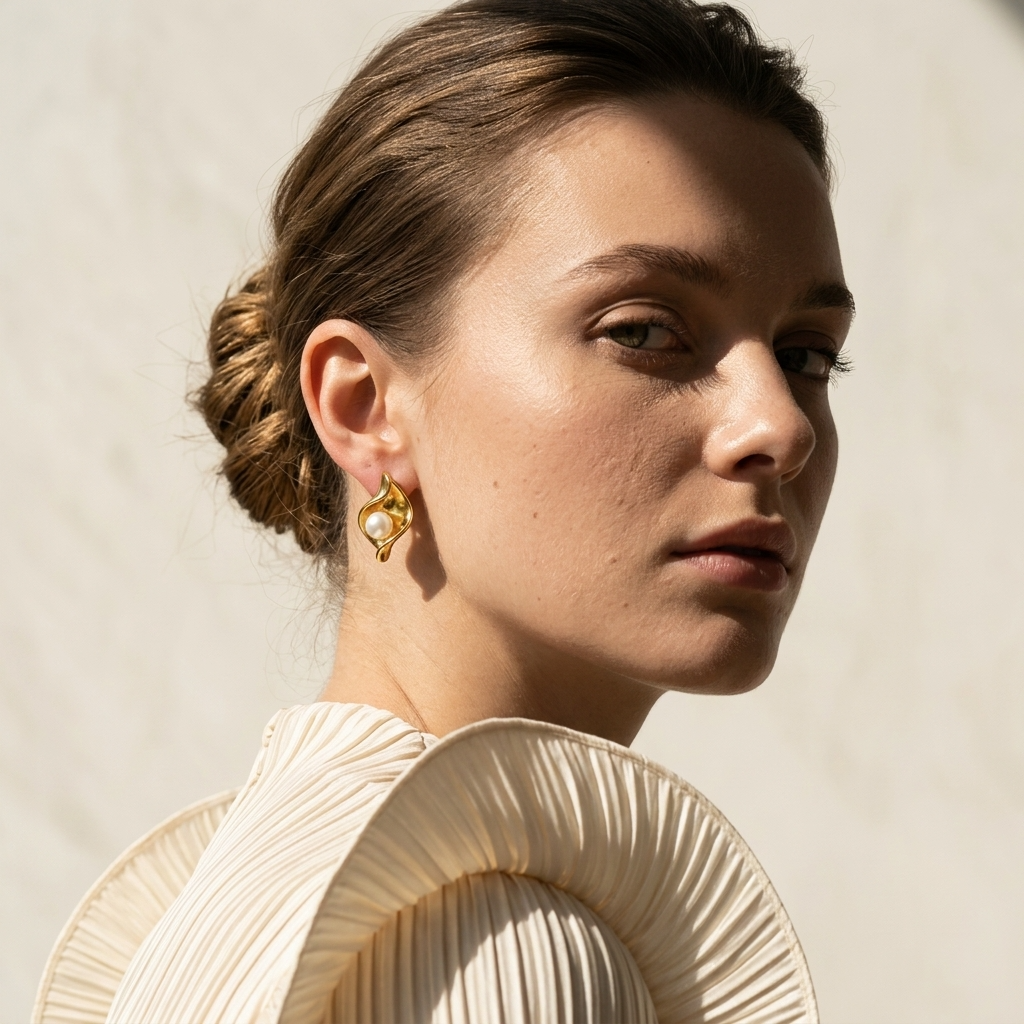 Golden Stud Earrings ~ Sierra