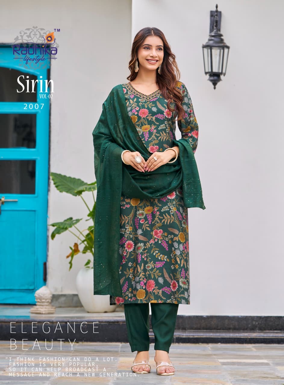 Linen silk Kurti pant set