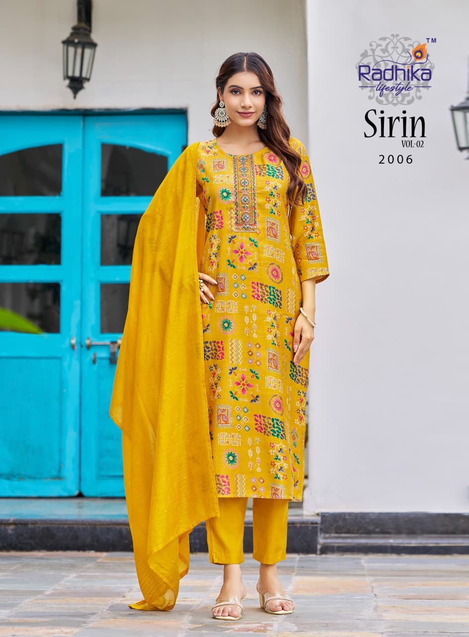 Linen silk Kurti pant set