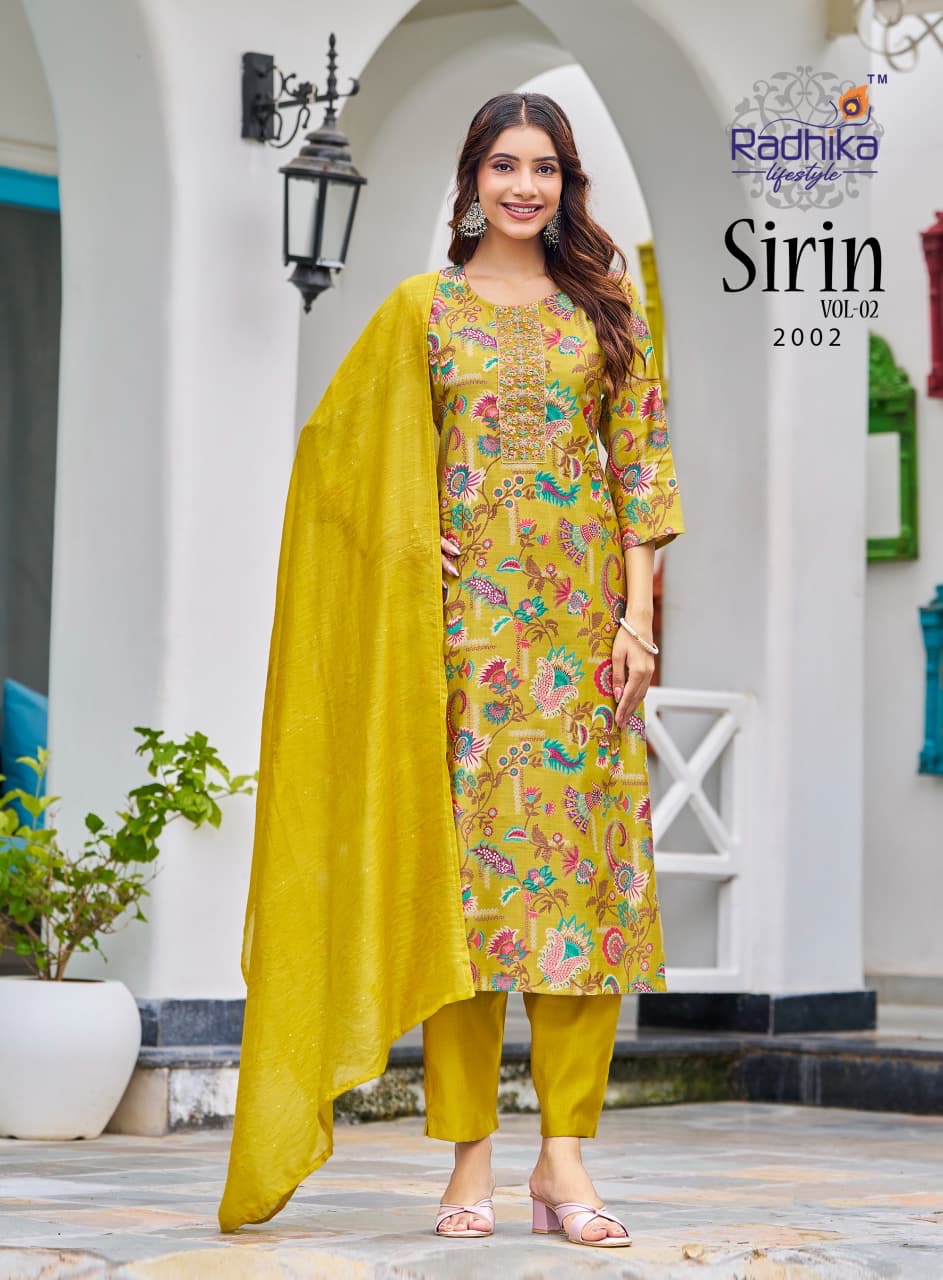 Linen silk Kurti pant set