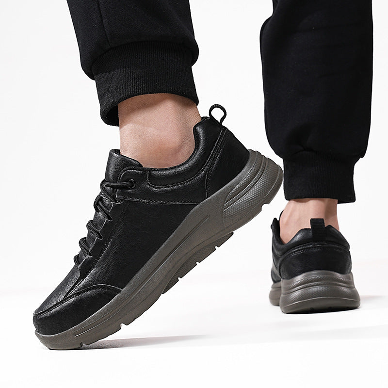 Men's British-Style Microfiber Leather Low-Top Sneakers | Round Toe Casual & Sports Shoes | EU 39–48