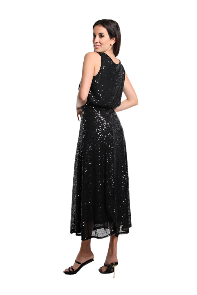 Tina Stephens Rae Sequin Long Flare Skirt SL501