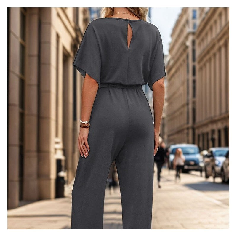 Solid Color Casual Jumpsuit