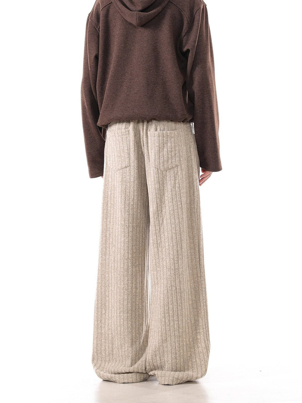 Men's Plus Size Ribbed Knit Loose Fit Pants