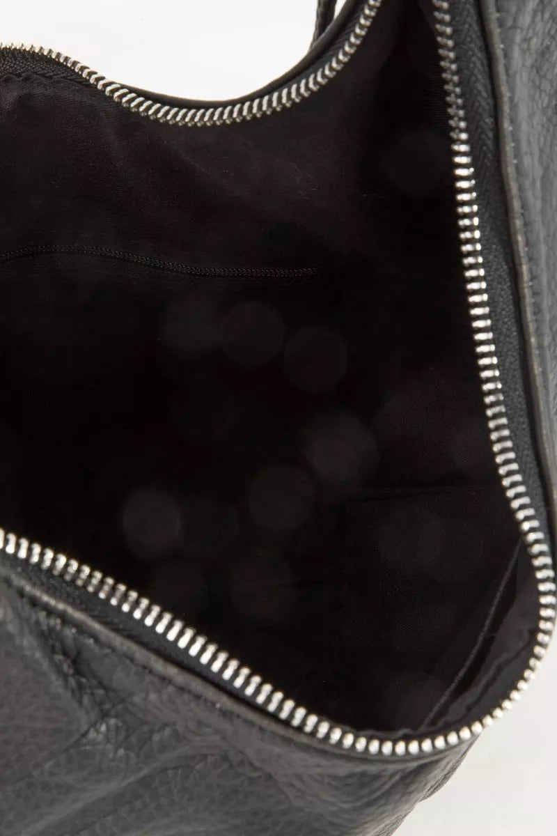Larger Leather Crescent Shoulder Bag