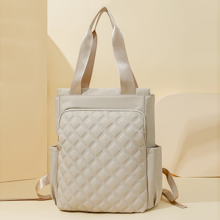 Diamond-Pattern Embroidered Backpack for Women | Dual-Handle Oxford Cloth Backpack | Sarah Express