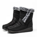 Women's High Top Snow Boots | Faux Rabbit Fur Collar | Chain Detail | Waterproof Warm Winter Boots