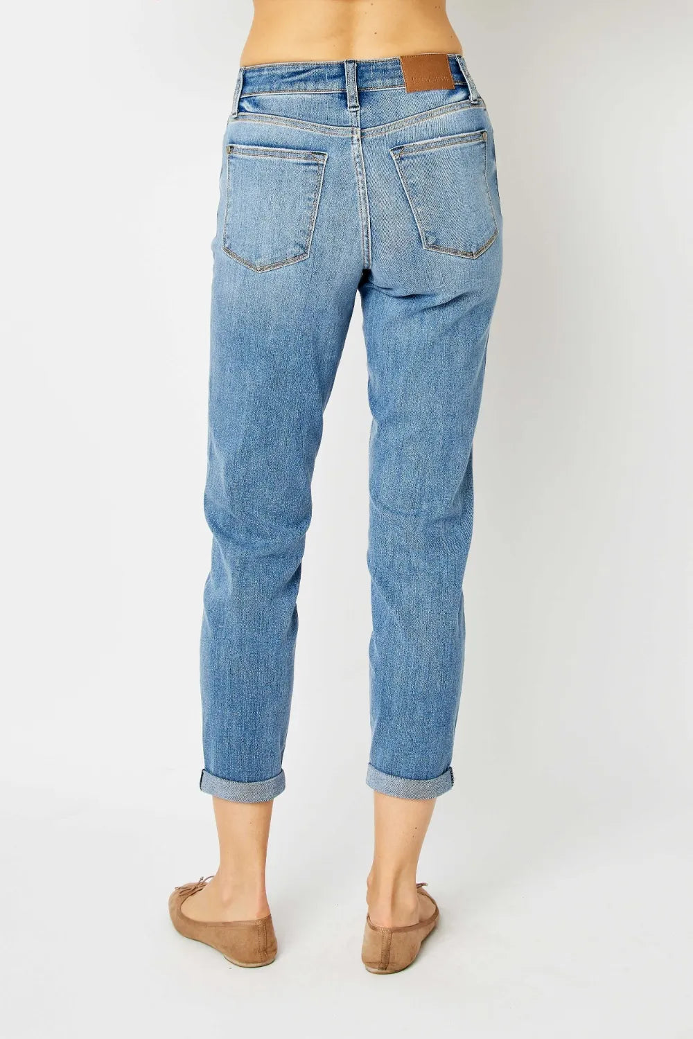 Full Size Cuffed Hem Slim Jeans