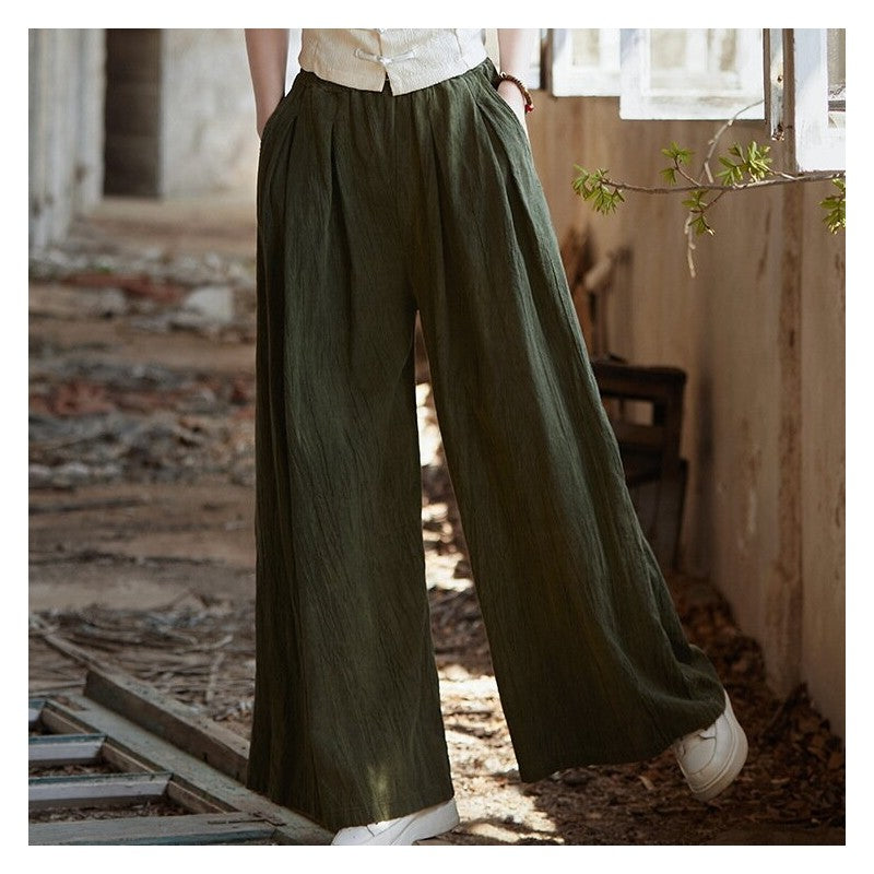 Elastic Waist Tie-Dye Straight Leg Pants