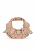 Faux Leather String Rope Top Handle Swing Bag