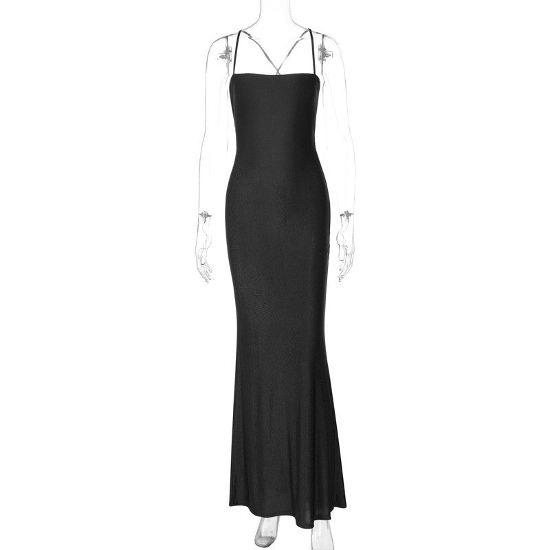 Strapless Backless Hollow Out Color Block Bodycon Dress