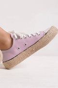 Fashion Lace Up Woven Espadrille Sole Sneakers