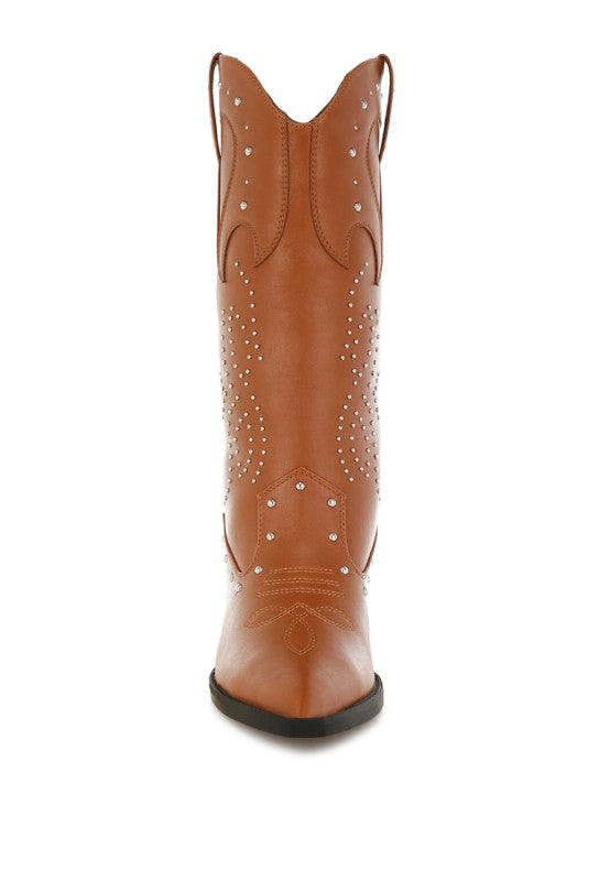 Dockery Studs Embellished Cowboy Boots